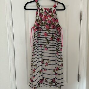 Mid Length Floral/Striped Betsey Johnson Dress